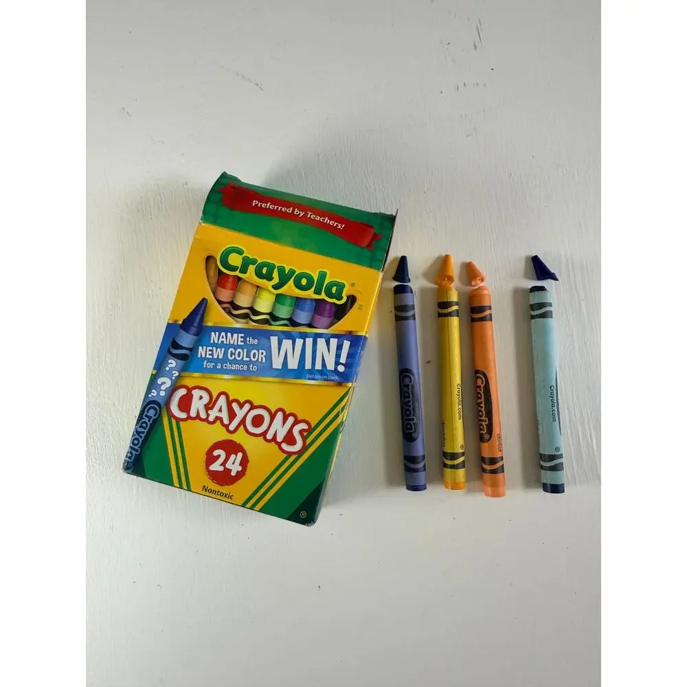 Vintage Crayola 24 Count Crayon Boxes New Color Contest Last Chance Dandelion